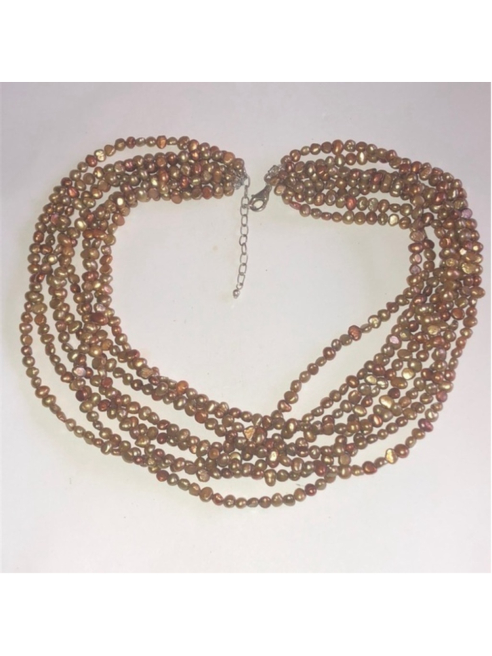 Silpada Shades of Copper Genuine Pearl Multi Strand Necklace